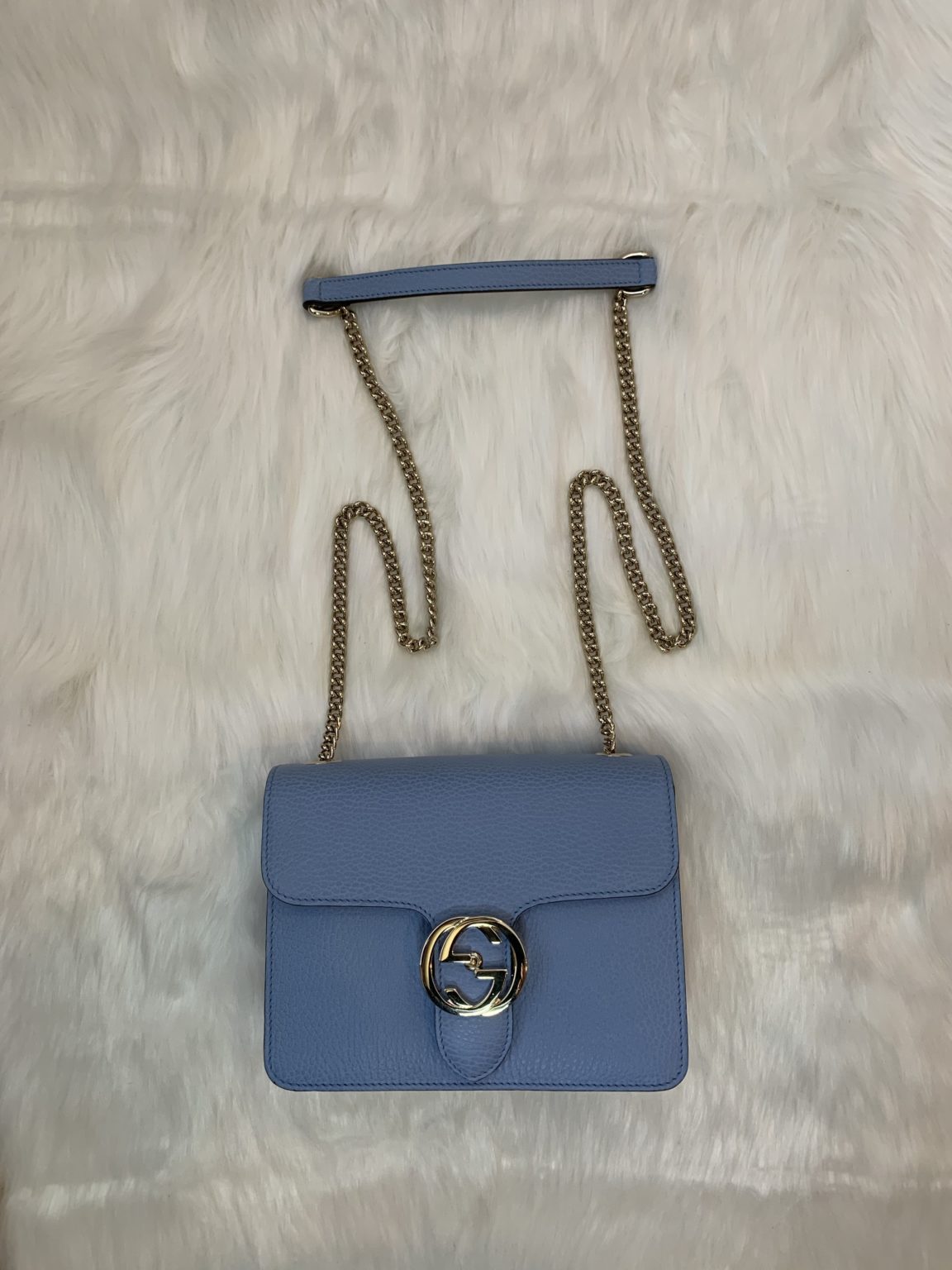Gucci Leather Baby Blue Crossbody – Royal Designer Finds